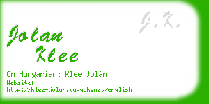 jolan klee business card